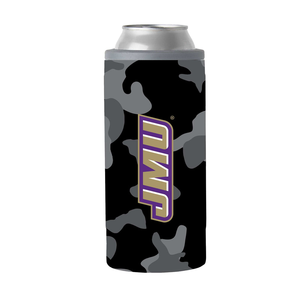 James Madison Black Camo 12oz Slim Can Coolie - Logo Brands - Flyclothing LLC