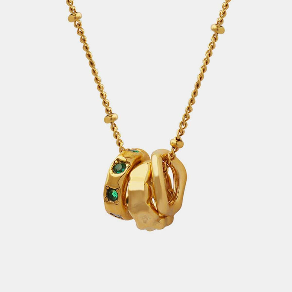 Titanium Steel Inlaid Zircon Pendant Necklace - Trendsi - Flyclothing LLC