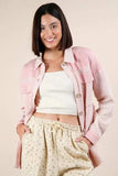 VERY J Mineral Washed Oversized Gauze Shacket - Trendsi - Flyclothing LLC