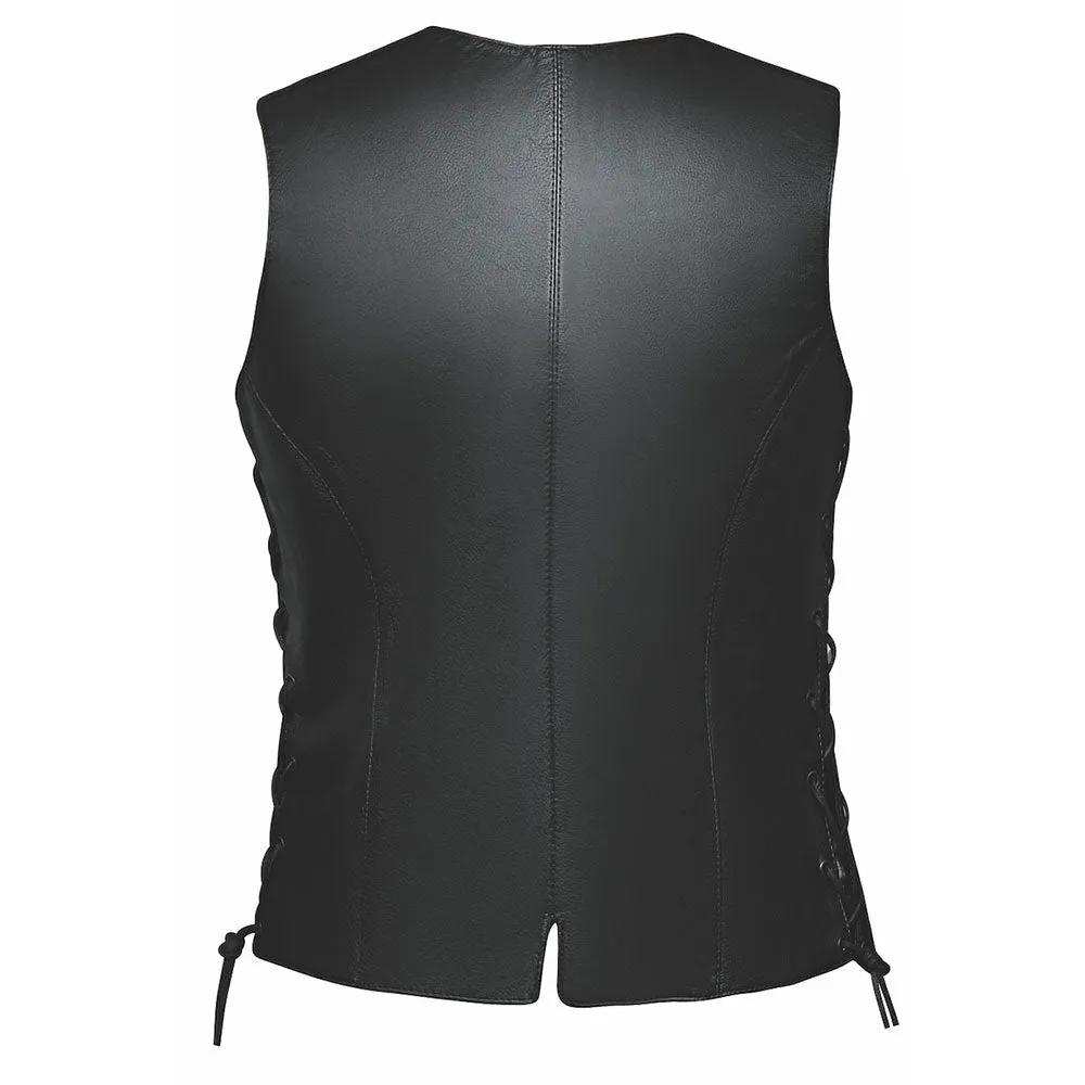Sierra - Ladies Premium Leather Vest - Unik Just for Bikers - Flyclothing LLC