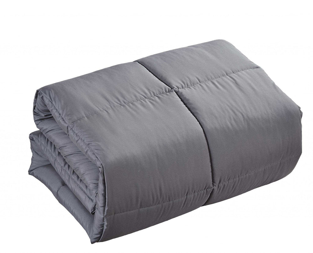 Dark Gray Queen Polyester Thread Count Down Alternative Comforter - Homeroots - Flyclothing LLC