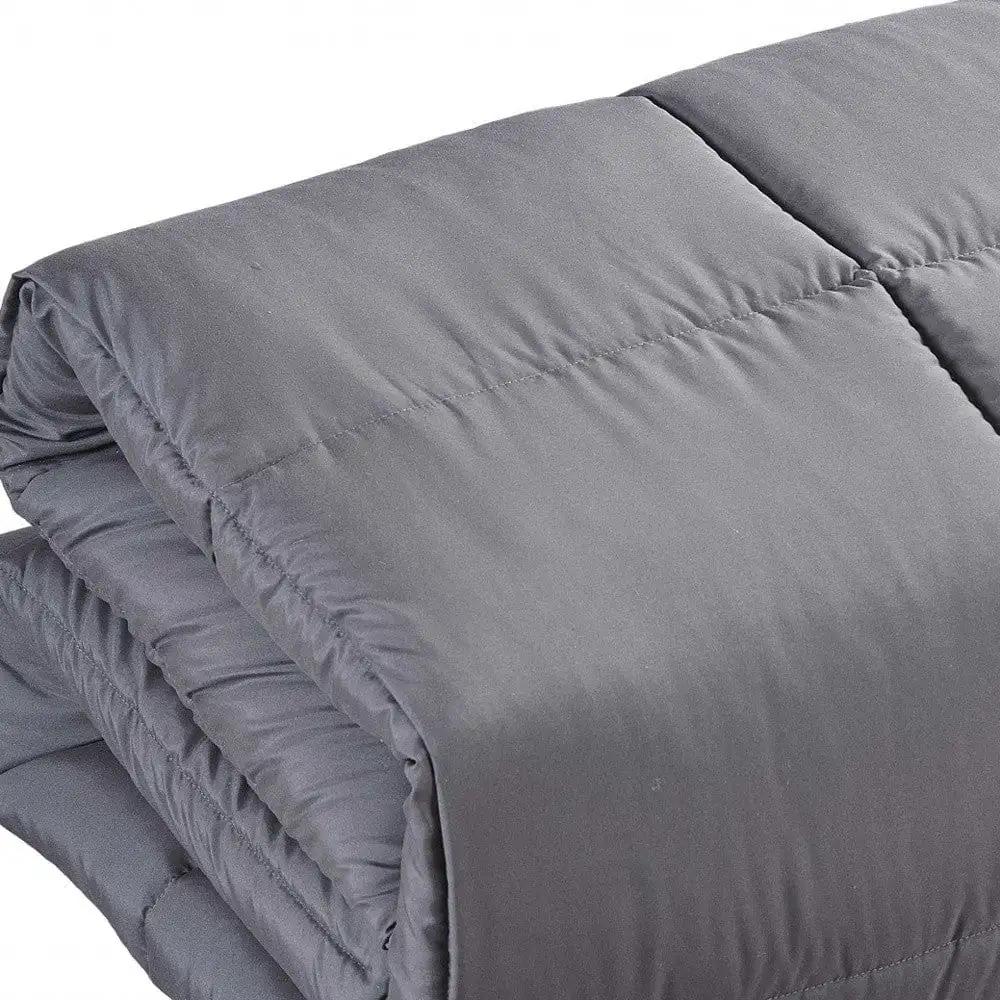 Dark Gray California King Polyester Thread Count Down Alternative Comforter - Homeroots - Flyclothing LLC