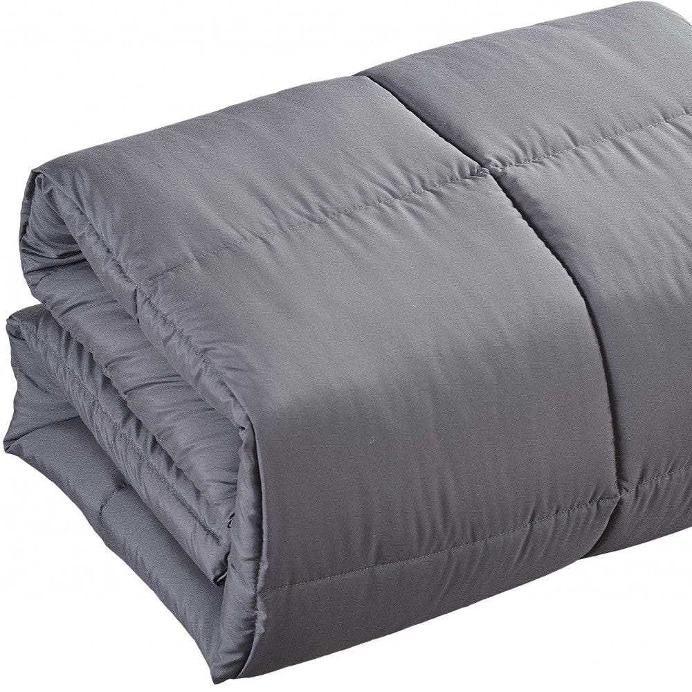 Dark Gray California King Polyester Thread Count Down Alternative Comforter - Homeroots - Flyclothing LLC