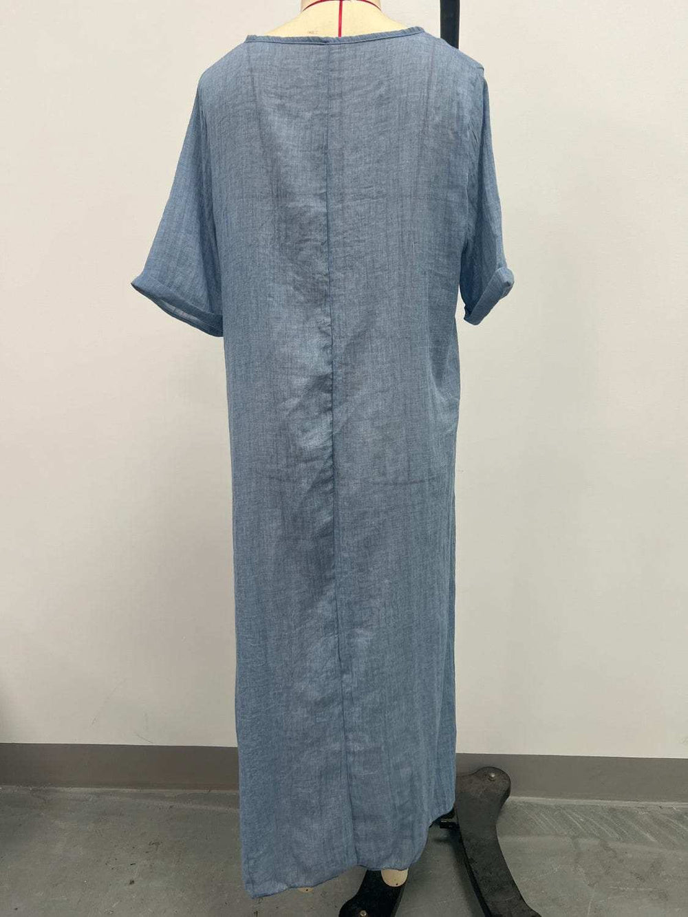 Full Size V-Neck Short Sleeve Midi Dress Plus Size - Trendsi - Flyclothing LLC