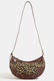 Fame Leopard Print Half Moon Shoulder Bag - Trendsi - Flyclothing LLC