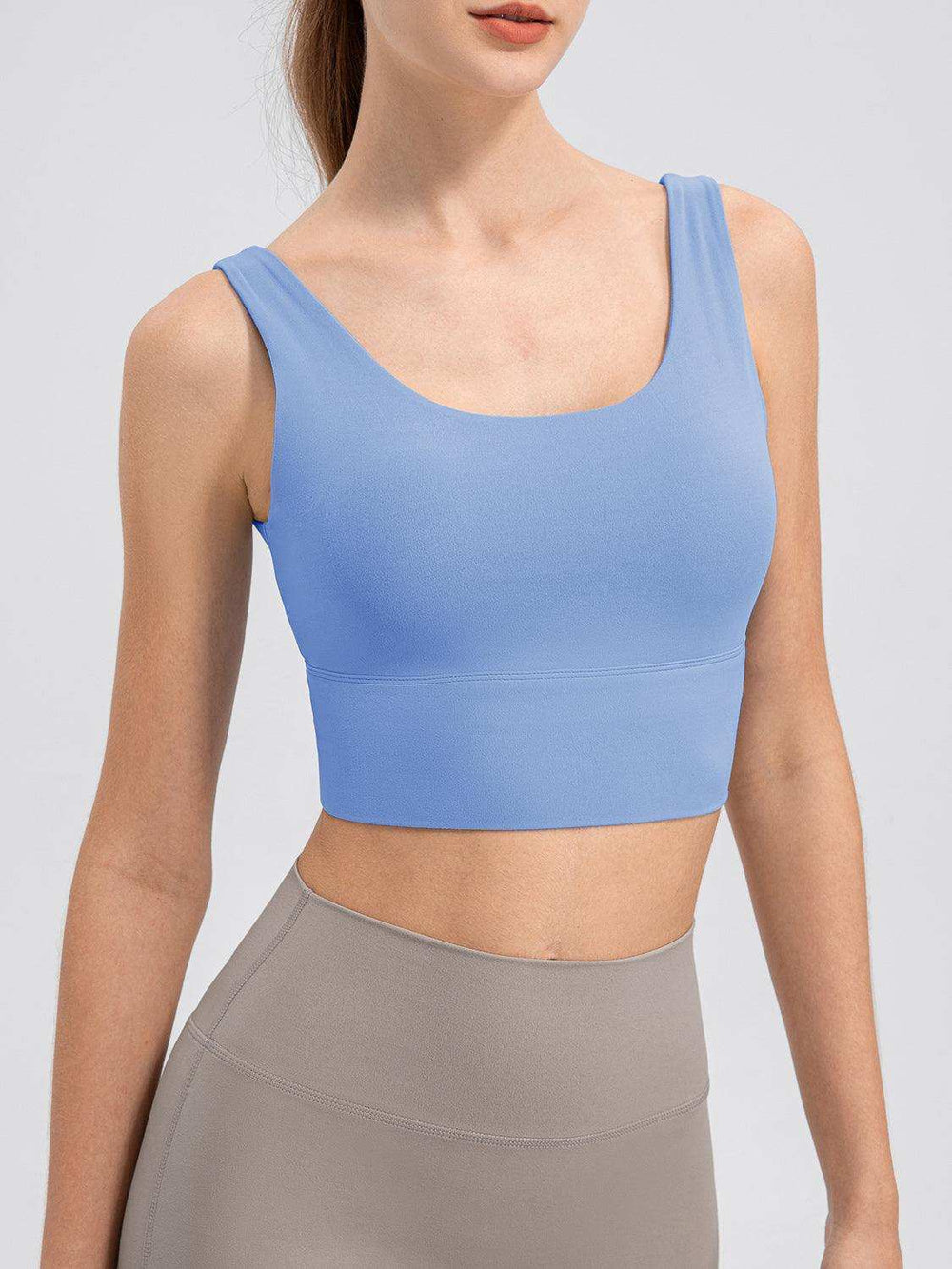 Scoop Neck Wide Strap Active Tank - Trendsi - Flyclothing LLC