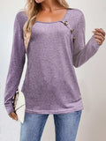 Square Neck Long Sleeve T-Shirt - Trendsi - Flyclothing LLC