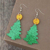 Glitter Acrylic Tree Shape Earrings - Trendsi - Flyclothing LLC