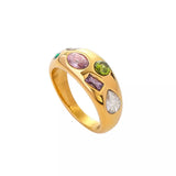 18K Gold-Plated Colorful Zircon Ring - Trendsi - Flyclothing LLC