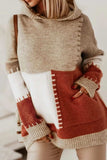Color Block Kangaroo Pocket Hooded Sweater - Trendsi - Flyclothing LLC