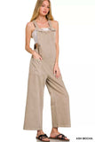 Zenana Washed Knot Strap Pockets Jumpsuit - Trendsi - Flyclothing LLC