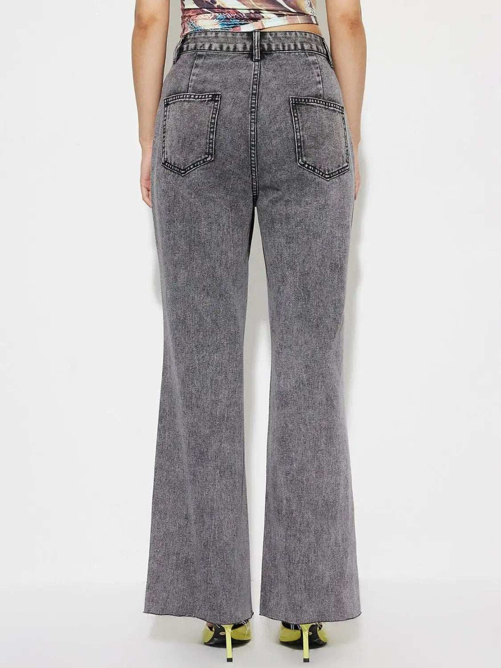 High Waist Bootcut Jeans with Pockets - Trendsi - Flyclothing LLC