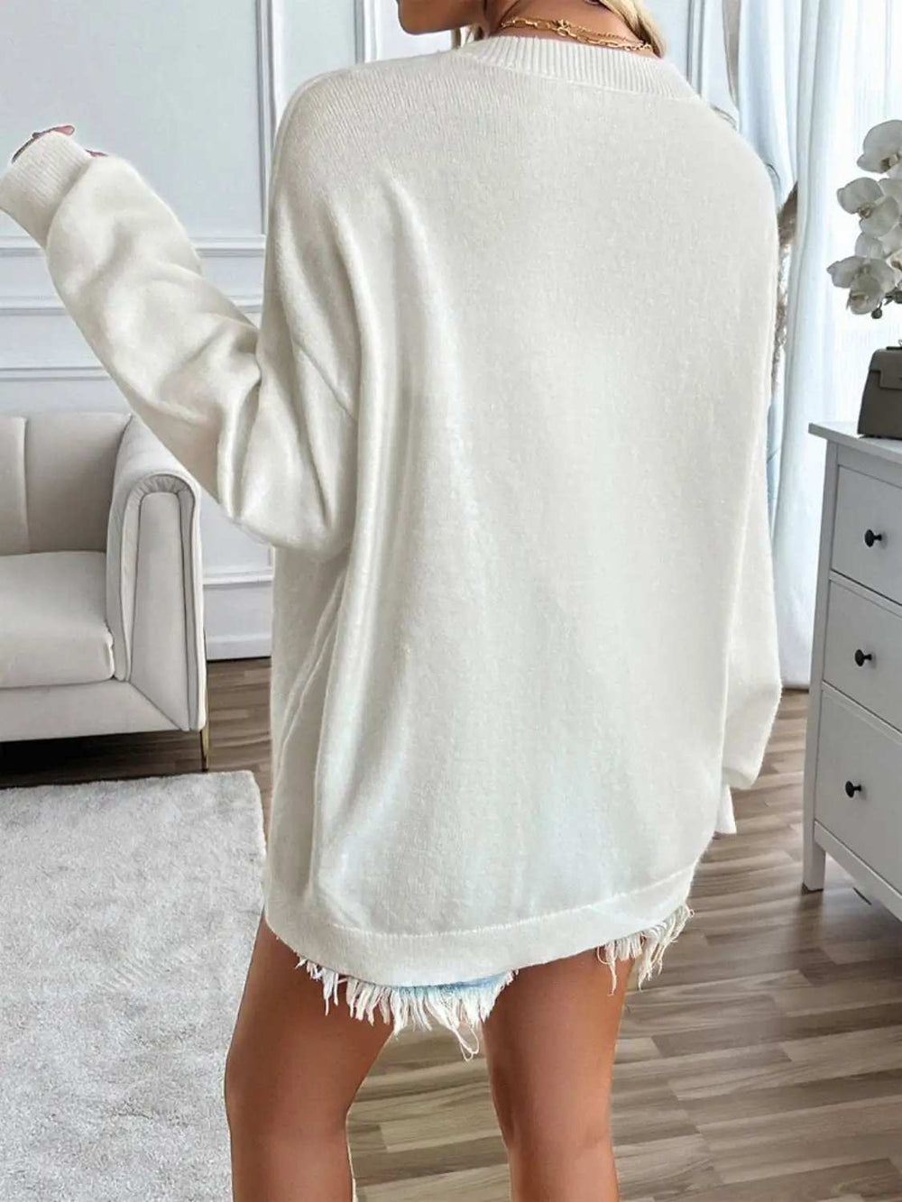 Devine US Flag Round Neck Long Sleeve Knit Top - Trendsi - Flyclothing LLC
