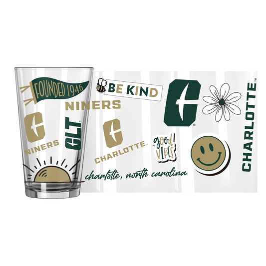 NC Charlotte 16oz Native Pint Glass - Logo Brands - Flyclothing LLC