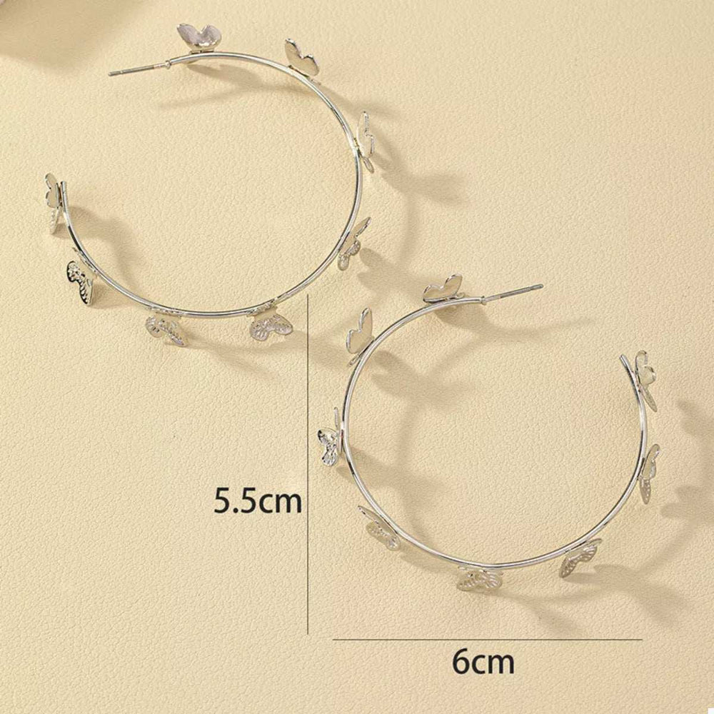 Butterfly Vine Hoop Earrings - Trendsi - Flyclothing LLC