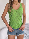 Openwork Wide Strap Knit Vest - Trendsi - Flyclothing LLC