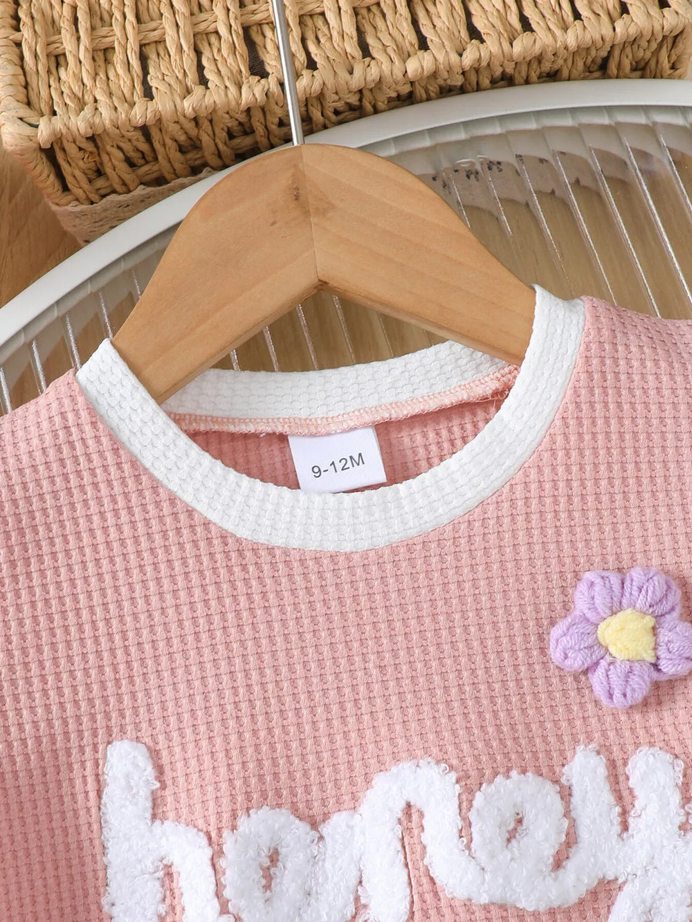 Children's Honey Flower Waffle Knit Tee and Shorts Set - Trendsi - Flyclothing LLC
