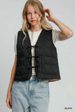 Umgee Heart Quilted Tie-Front Vest - Trendsi - Flyclothing LLC