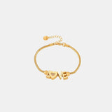 Titanium Steel Rhinestone Letter Bracelet - Trendsi - Flyclothing LLC