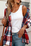 Plaid Button Up Hooded Shacket - Trendsi - Flyclothing LLC
