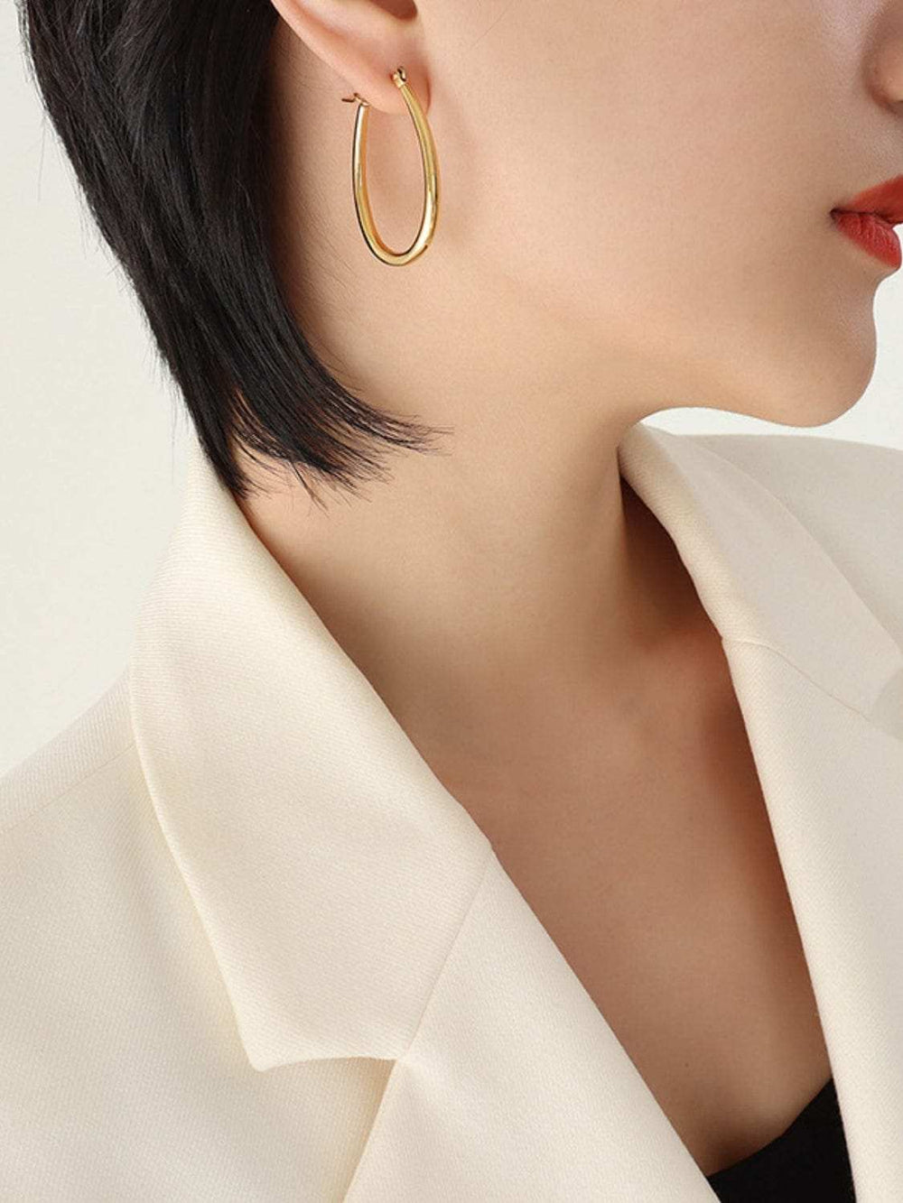 18K Gold-Plated Titanium Steel Earrings - Trendsi - Flyclothing LLC