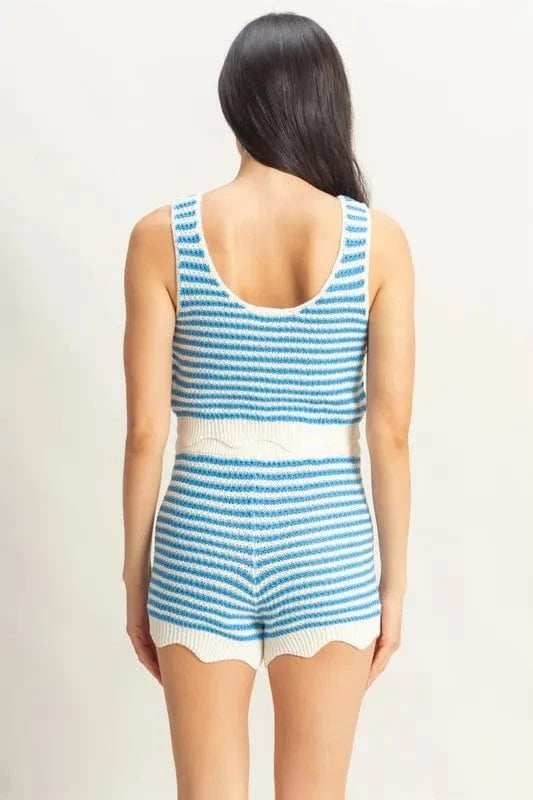 HYFVE Striped Cropped Tank and Shorts Set - Trendsi - Flyclothing LLC
