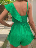 Smocked Back Asymmetrical Ruffled Romper - Trendsi - Flyclothing LLC
