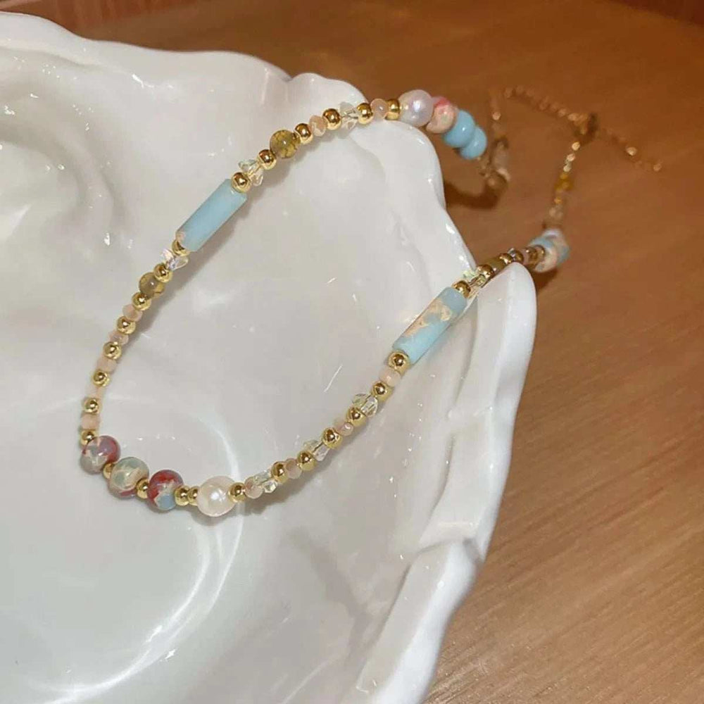 Alloy Pearl Beaded Necklace - Trendsi - Flyclothing LLC