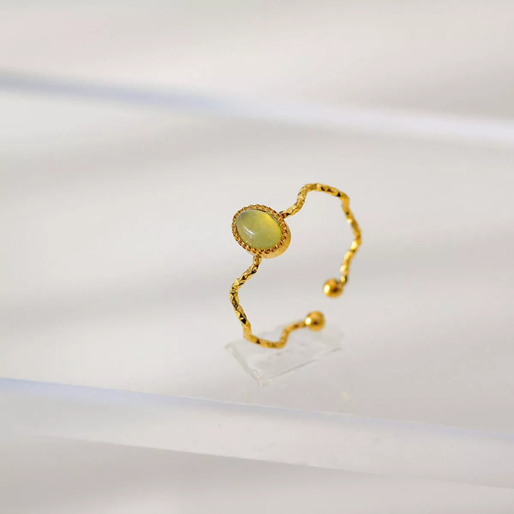 18K Gold-Plated Wave Open Ring - Trendsi - Flyclothing LLC