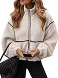 Cozy Sherpa Fleece Zip-Up Jacket - Trendsi - Flyclothing LLC
