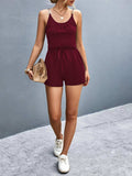 Scoop Neck Romper with Pockets - Trendsi - Flyclothing LLC