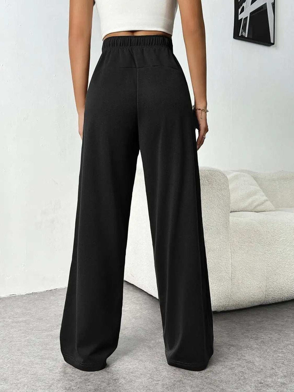 Drawstring Wide Leg Pants with Pockets - Trendsi - Flyclothing LLC