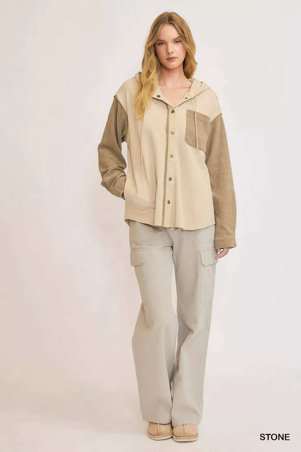 Umgee Washed French Terry Shacket - Trendsi - Flyclothing LLC