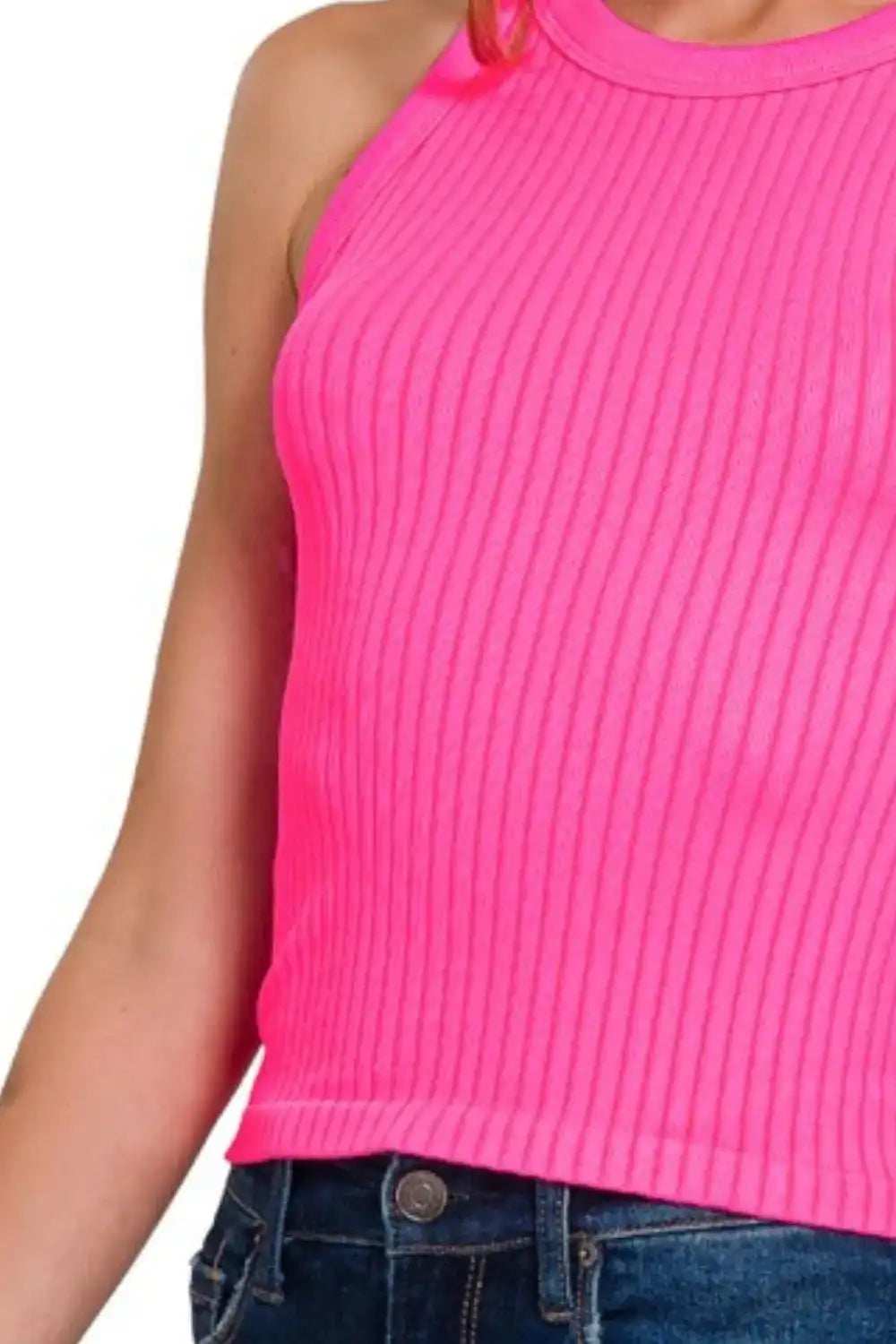 Zenana Seamless Ribbed Crop Tank - Trendsi - Flyclothing LLC