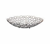 19" Bronze Metal Round Centerpiece Bowl - Homeroots