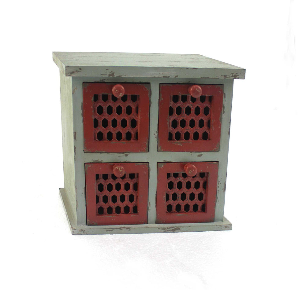 7" Light Blue Solid Wood Desk Organizer - Homeroots - Flyclothing LLC