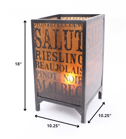 10.25 X 10.25 X 18 Brownvintage Letter Pattern - Candle Holder - Homeroots - Flyclothing LLC