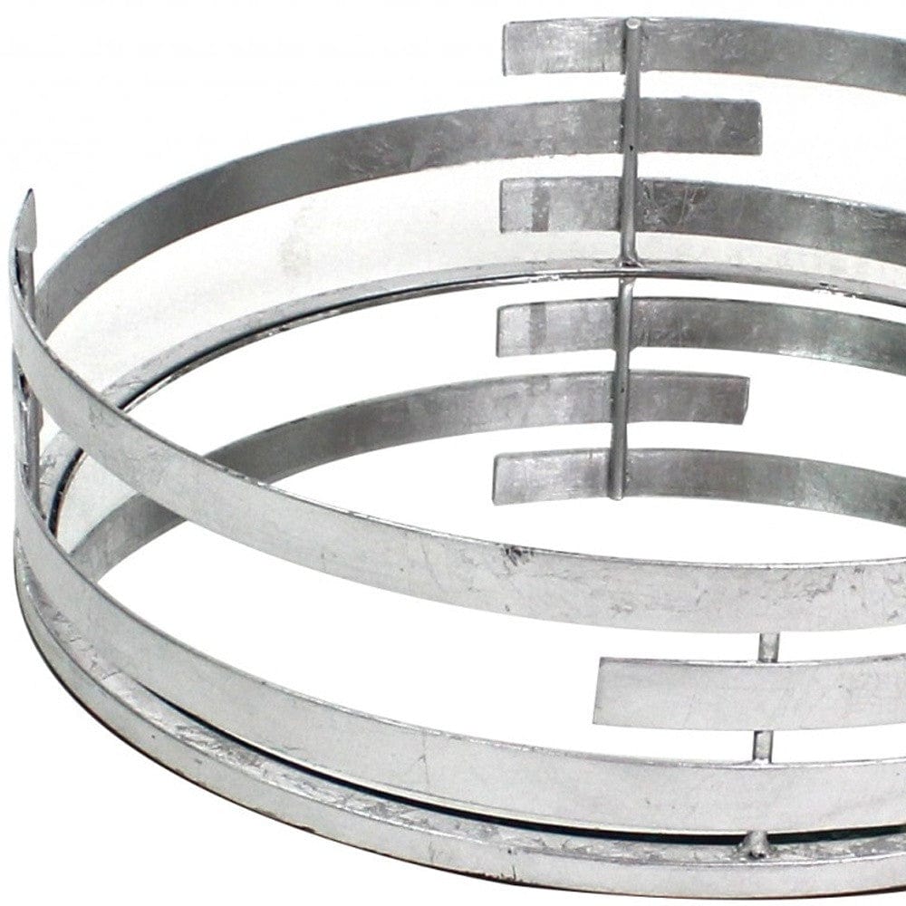 14" Silver Round Metal Geometric Vanity Tray - Homeroots - Flyclothing LLC
