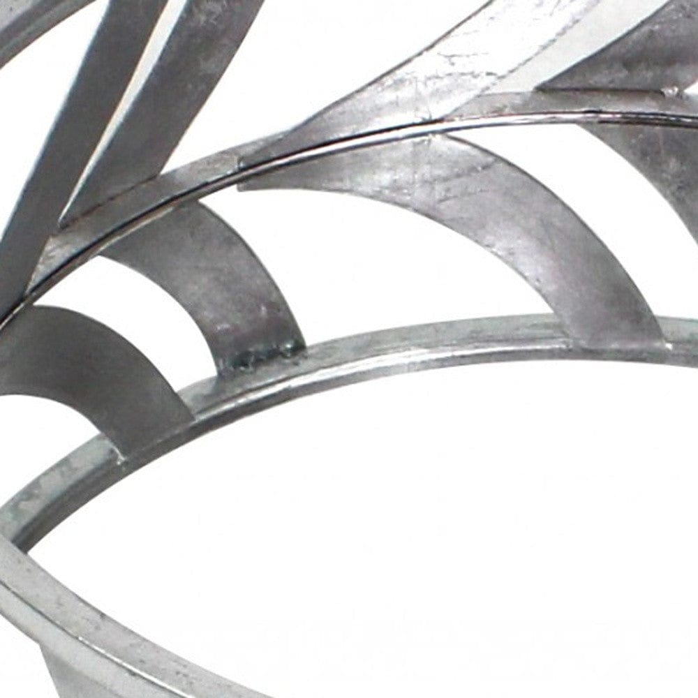 14" Silver Round Metal Geometric Vanity Tray - Homeroots - Flyclothing LLC