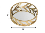 14" Gold Round Metal Geometric Vanity Tray - Homeroots - Flyclothing LLC
