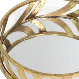 14" Gold Round Metal Geometric Vanity Tray - Homeroots - Flyclothing LLC
