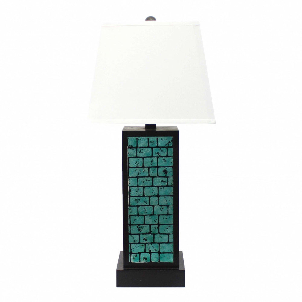 31" Black Metal Bedside Lamp With White Empire Shade - Homeroots - Flyclothing LLC