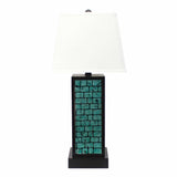 31" Black Metal Bedside Lamp With White Empire Shade - Homeroots - Flyclothing LLC
