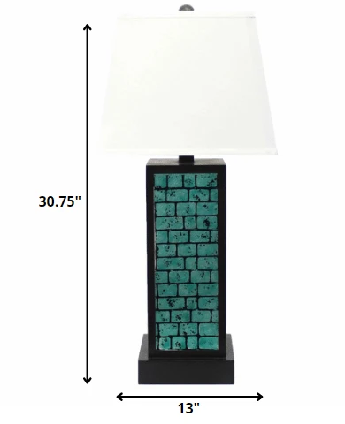 31" Black Metal Bedside Lamp With White Empire Shade - Homeroots - Flyclothing LLC