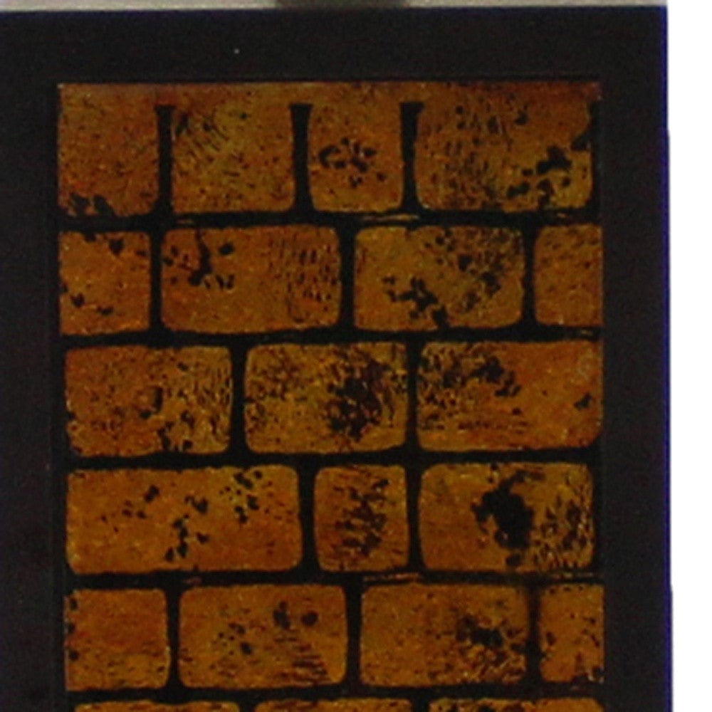 31" Black and Yellow Metal Bedside Table Lamp With White Empire Shade - Homeroots