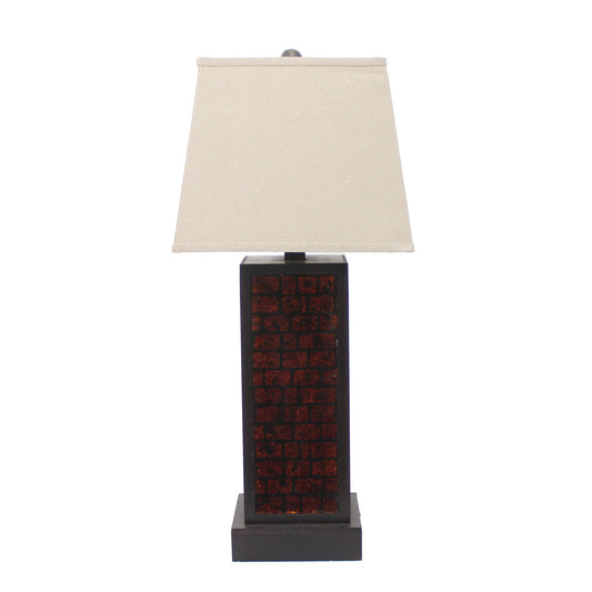 31" Black Metal Bedside Table Lamp With White Shade - Homeroots