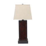 31" Black Metal Bedside Table Lamp With White Shade - Homeroots