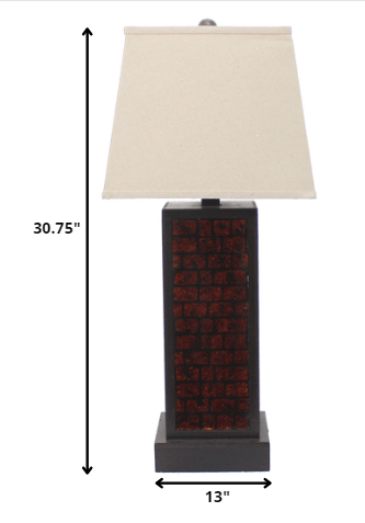 31" Black Metal Bedside Table Lamp With White Shade - Homeroots