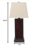 31" Black Metal Bedside Table Lamp With White Shade - Homeroots