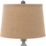 26" Gray Metal Table Lamp With Brown Drum Shade - Homeroots